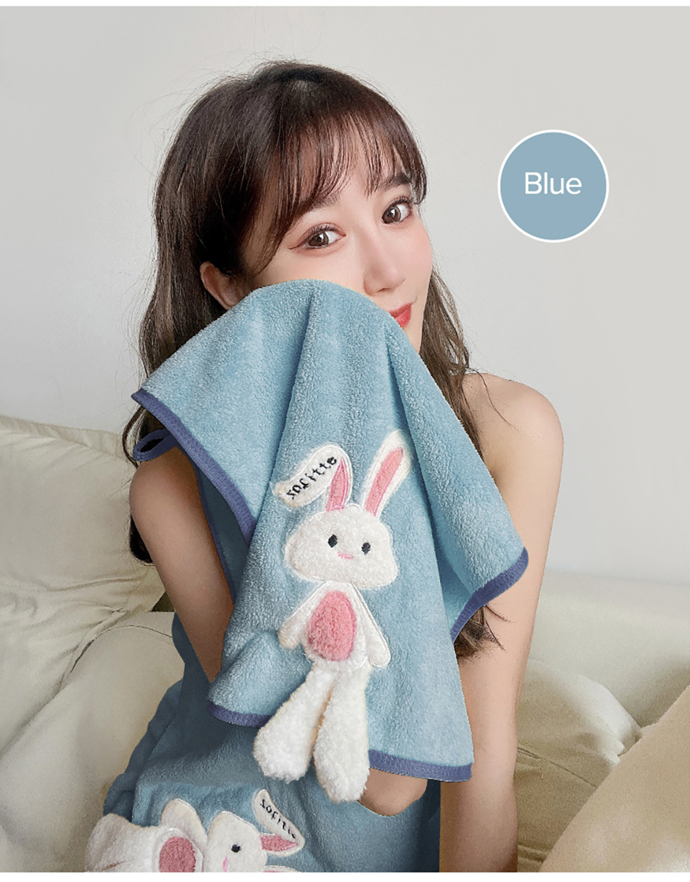 Cute Bunny Drying Hair Towel-11